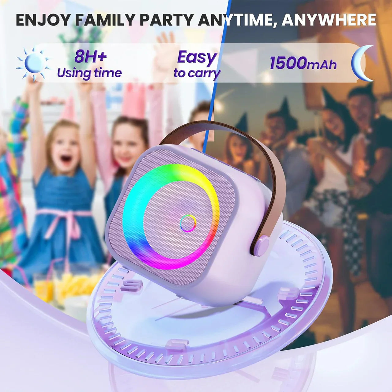 Kids Bluetooth Speaker System with 1 Wireless Mic
