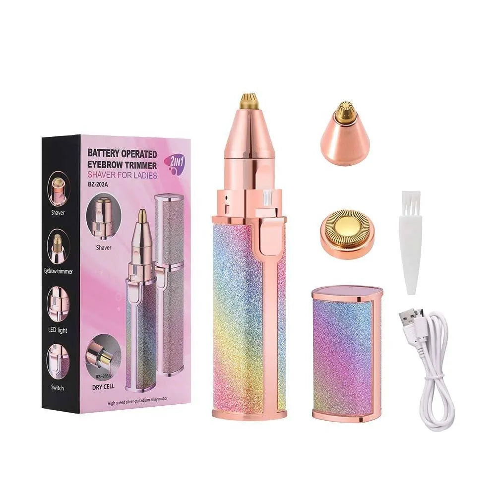 BILAFIYA 2-in-1 Rechargeable Facial Hair Remover & Eyebrow Trimmer for Women