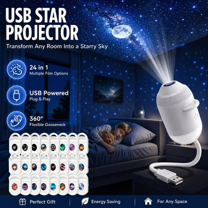 Starry Sky Galaxy Star Night Light Projector Lamp