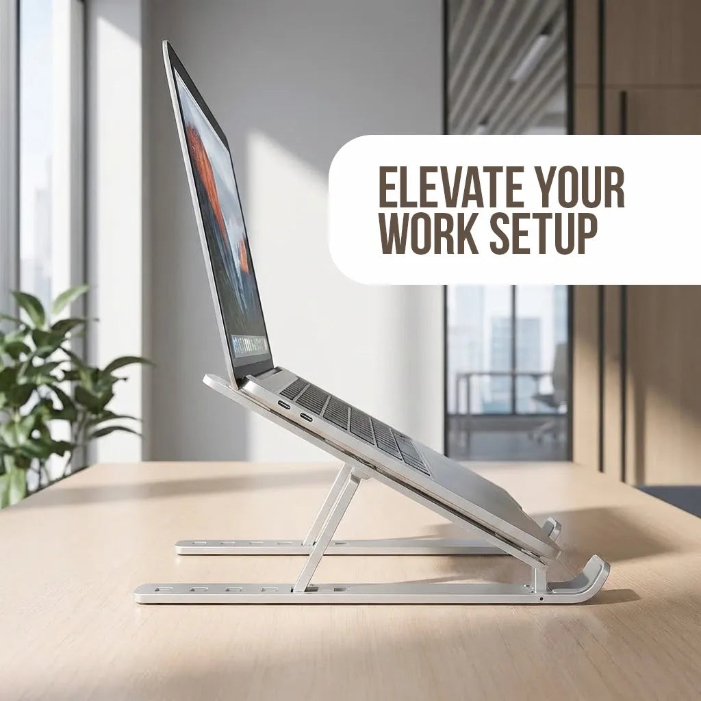 BILAFIYA Premium Adjustable Laptop Stand – Foldable Aluminum Tablet & Laptop Holder