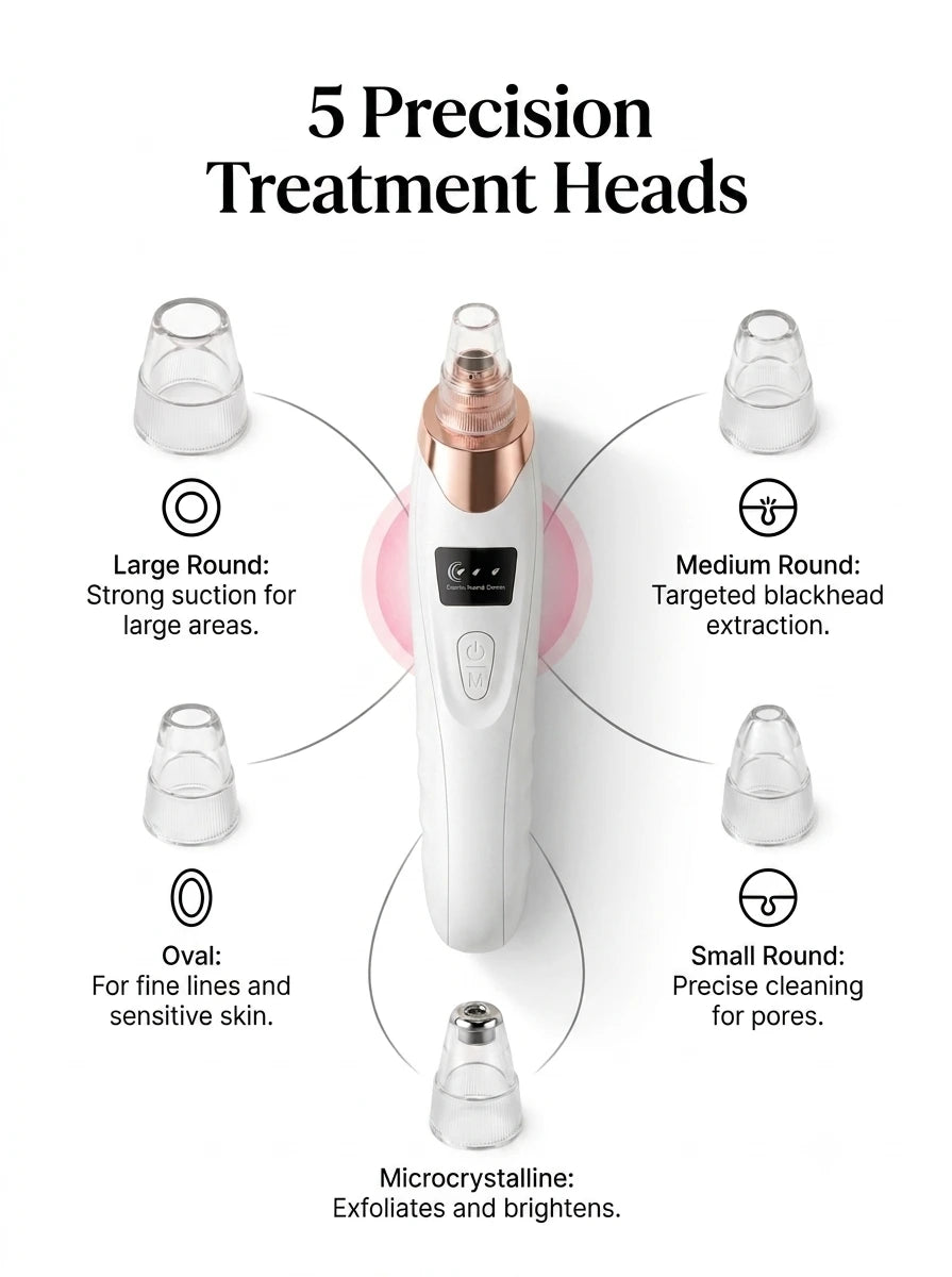 BILAFIYA 5-in-1 Rechargeable Blackhead Remover & Acne Pore Cleaner