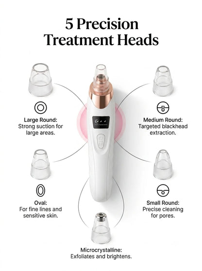 BILAFIYA 5-in-1 Rechargeable Blackhead Remover & Acne Pore Cleaner