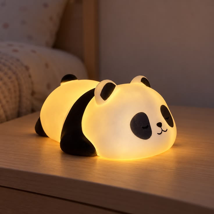 Cute Silicone Panda Night LED Light For Bedrooms & Kidsroom