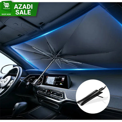 Universal Foldable Car Windshield Sunshade Umbrella – UV & Heat Protection for All Cars