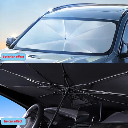 Universal Foldable Car Windshield Sunshade Umbrella – UV & Heat Protection for All Cars