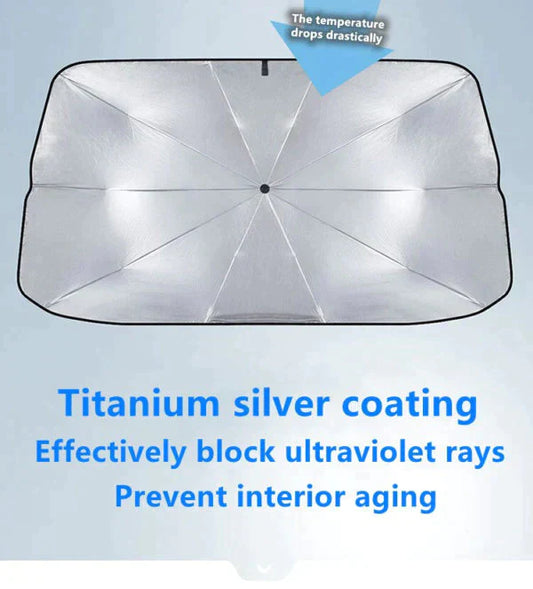 Universal Foldable Car Windshield Sunshade Umbrella – UV & Heat Protection for All Cars