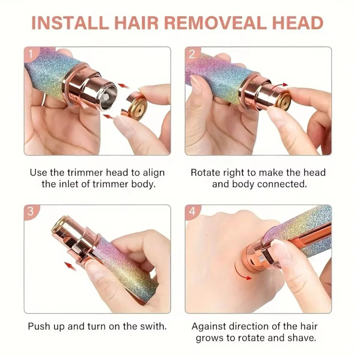 BILAFIYA 2-in-1 Rechargeable Facial Hair Remover & Eyebrow Trimmer for Women