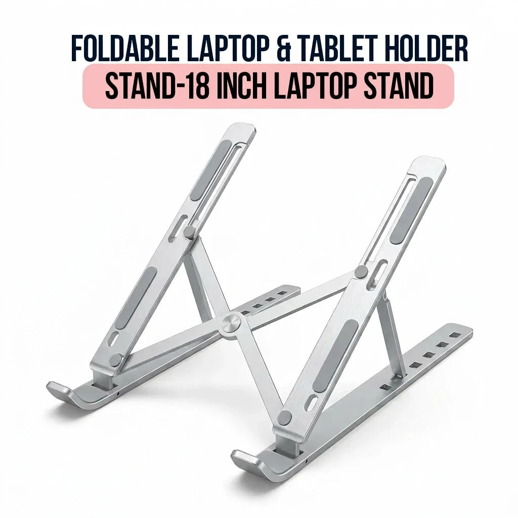 BILAFIYA Premium Adjustable Laptop Stand – Foldable Aluminum Tablet & Laptop Holder