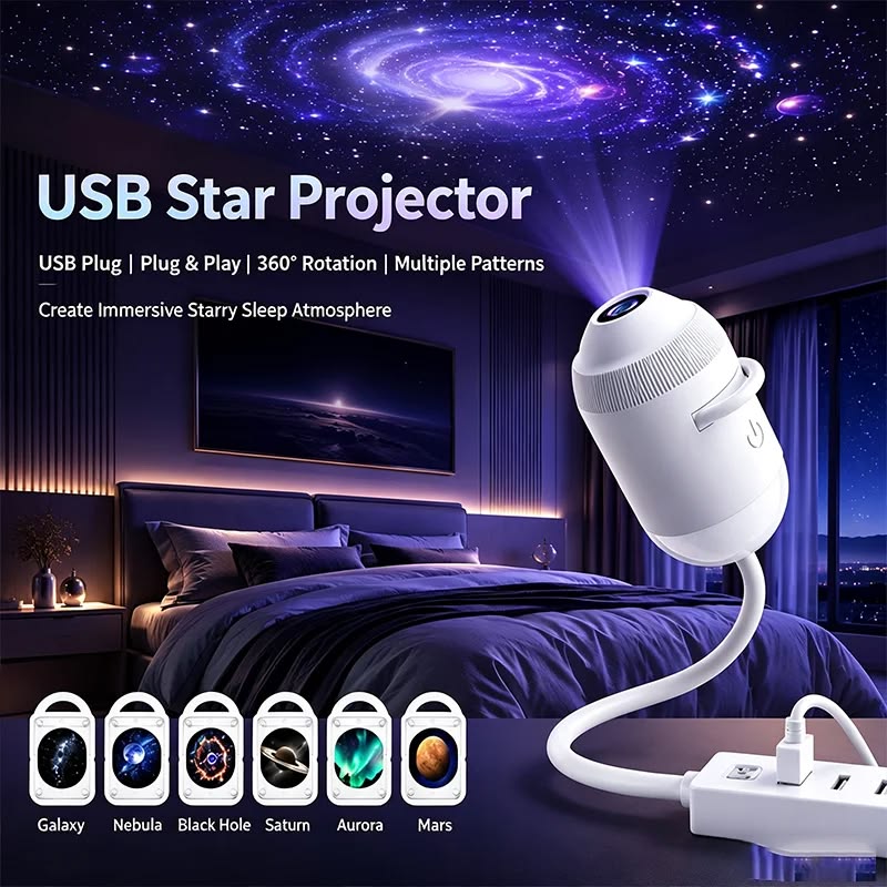 Starry Sky Galaxy Star Night Light Projector Lamp